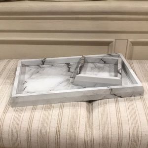 Faux marble vanity trays